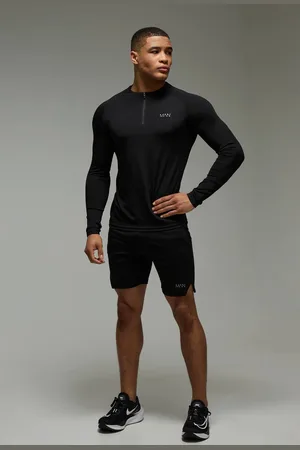 Boohoo Man Active Crew Neck 1/4 Zip and 7inch Short Tracksuit - - M