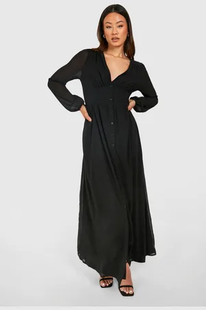 Boohoo Womens Tall Chiffon Plunge Maxi Dress - - 8