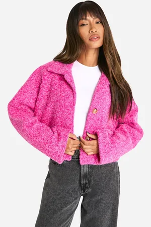 Boohoo Womens Textured Wool Look Collar Jacket - - 12