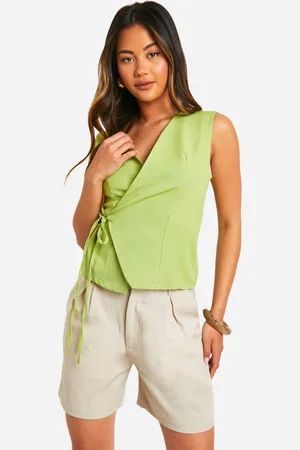 Boohoo Womens Wrap Front Tie Detail Waistcoat - - 14