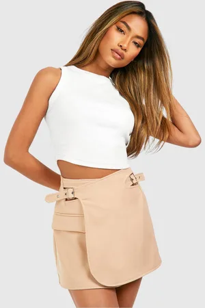 Boohoo Womens Buckle Wrap Mini Skirt - - 12