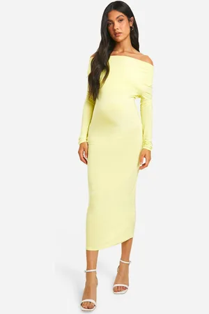 Boohoo Womens Maternity Long Sleeve Cowl Neck Midi Dress - - 8