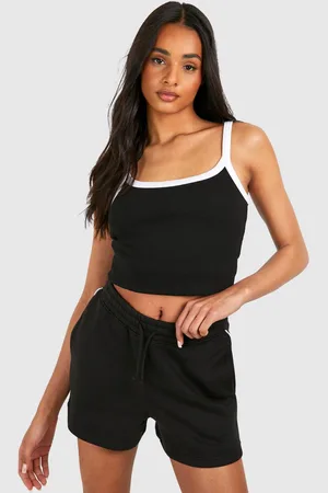 Boohoo Womens Tall Contrast Binding Short Tracksuit - - 16