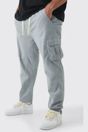 Boohoo Plus Extended Drawcord Gusset Slim Fit Cargo Joggers - - XXXL