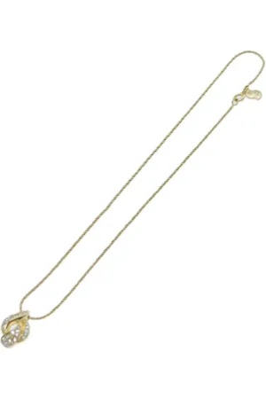 Dior Preloved Vintage Crystal Pendant Necklace Womens - Gold Bag - - One Size