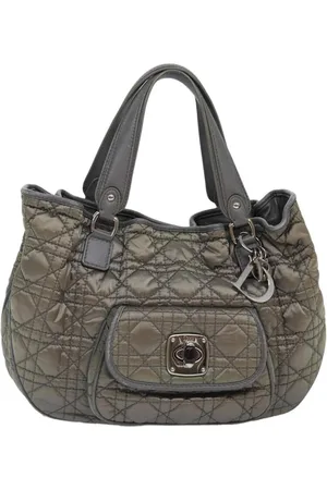 Dior Preloved Quilted Nylon Tote Beige Style Women - Gray - - One Size