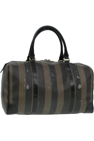 Fendi Preloved Zucca Boston Bag Striped Duffel Womens - - One Size