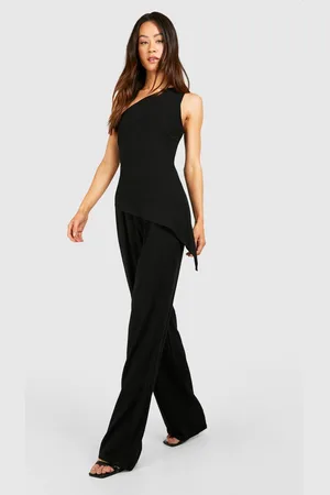 Boohoo Womens Tall Linen Look Straight Leg Trousers - - 14