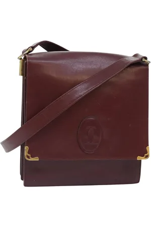 Cartier Preloved Vintage Leather Shoulder Bag Women - Wine - One Size