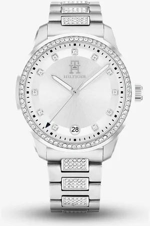 Tommy Hilfiger Womens TH85 Silver Stone Set Watch 1782757 - - One Size