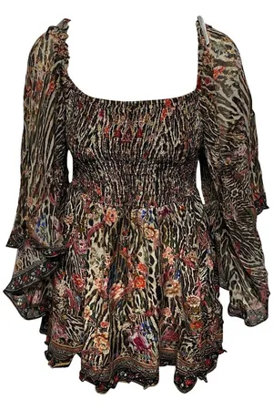 Camilla Preloved Floral Animal Print Mini Dress Women - Multicolor Print Midi - L