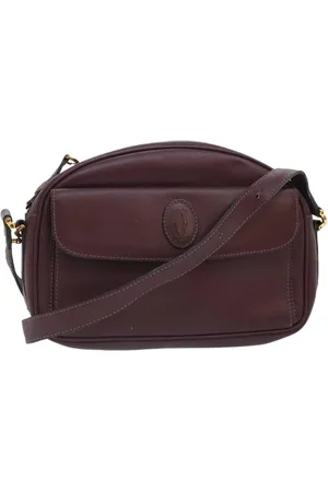 Cartier Preloved Leather Crossbody Bag Women - Bordeaux Shoulder Bags - - One Size