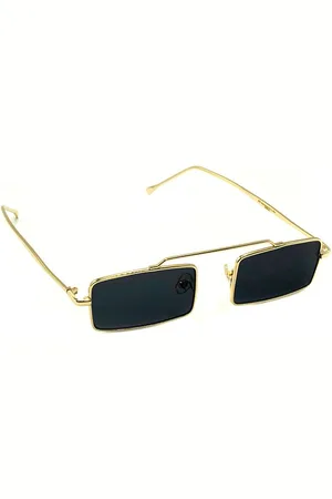 My Accessories Womens Metal Frame Rectangle Sunglasses - - One Size