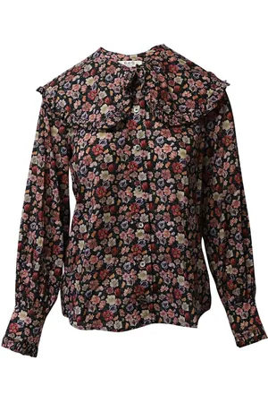 Sea New York Preloved Floral Silk Blouse Peter Pan Collar Women - Multicolor - XS
