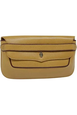 Cartier Preloved Vintage Leather Clutch Mustard Yellow Womens - Bag - One Size