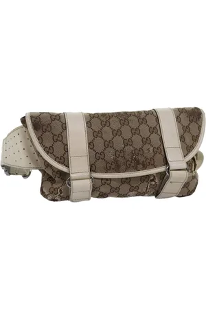 Gucci Preloved GG Canvas Belt Bag BeigeBrown Women - One Size