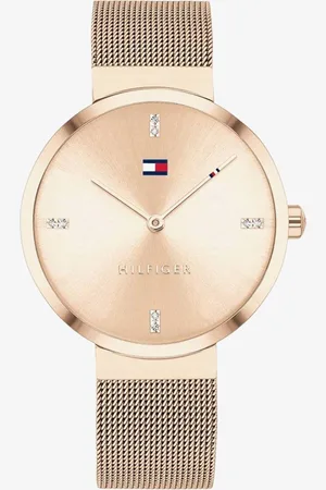 Tommy Hilfiger Womens Liberty Pale Gold Plated Mesh Bracelet Watch 1782218 - - One Size