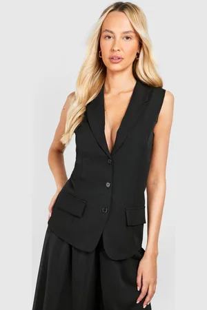 Boohoo Womens Tall Woven Button Waistcoat - - 12