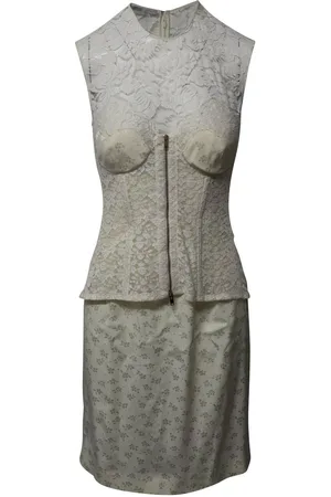 Stella McCartney Preloved Lace Floral Print Dress Women - - Cream Midi - M
