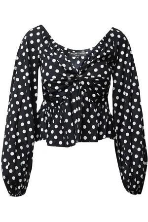Caroline Constas Preloved Polka Dot Peasant Blouse Women - T-Shirts - XS