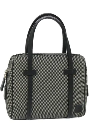 Bally Preloved Woven Satchel Handbag Women - Gray - - One Size