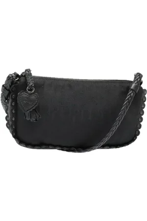 Dior Preloved Black Canvas Shoulder Bag Braided Strap Women - Silver - - One Size