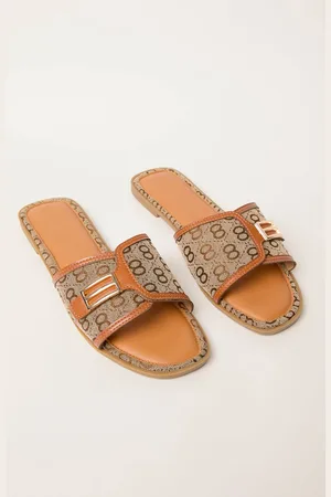 Blue Vanilla Womens Printed Woven Sandals - 7