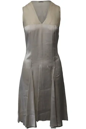 Nina Ricci Preloved Silk ALine Cocktail Dress Women - - Cream Midi - XS