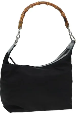 Gucci Preloved Bamboo Handle Shoulder Bag Nylon Women - One Size
