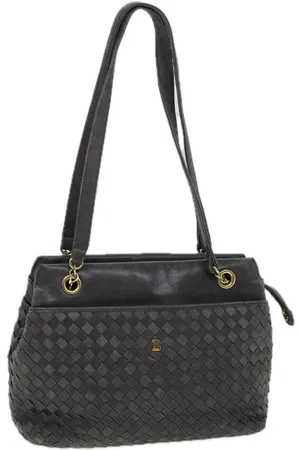 Bally Preloved Woven Leather Shoulder Bag Womens - Gray - - One Size