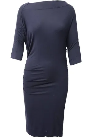 Vivienne Westwood Preloved Midi Dress Boat Neck 34 Sleeves Women - Blue Midi - M