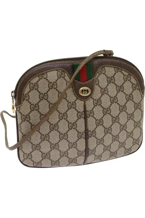 Gucci Preloved Vintage GG Shoulder Bag BeigeBrown Canvas Women - One Size