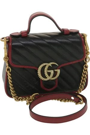 Gucci Preloved GG Marmont Mini Bag 443497 BlackRed Women - One Size