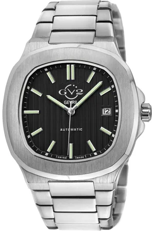 GV2 by Gevril Automatic Potente Black Dial Stainless Steel Bracelet Swiss Automatic Watch - - One Size