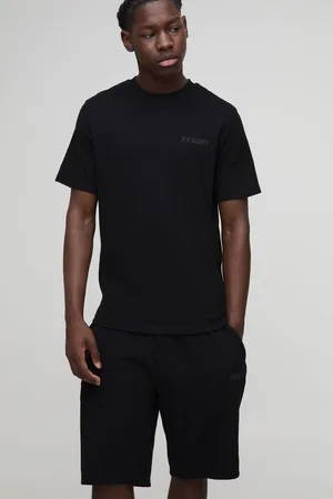 Boohoo Slim MAN Printed Waffle T-shirt And Short Set - - S