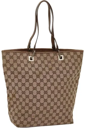 Gucci Preloved GG Plus Tote BeigeBrown Style Womens Bag - One Size