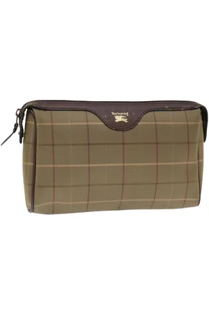 Burberry Preloved Cosmetic Travel Bag Check Pattern Womens - - One Size