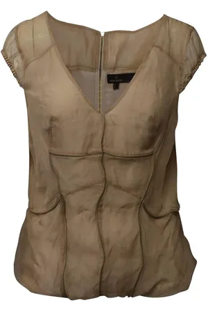 MULBERRY Preloved Silk Blouse VNeck Short Sleeves Women - - 8