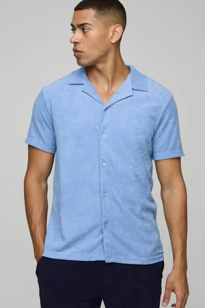 Boohoo Regular Fit Revere Towelling Shirt - - XL