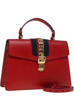 Gucci Preloved Padlock Shoulder Bag Red Leather Women - - One Size