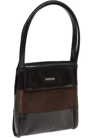 Gucci Preloved Patent Leather Suede Tote Womens - Bag - One Size