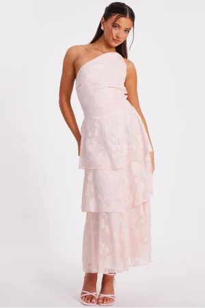 Quiz Womens Pale Petite Tiered Maxi Dress - 10