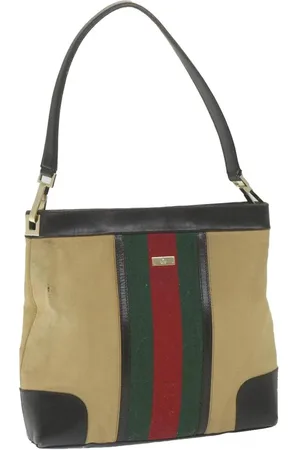 Gucci Preloved GG Canvas Shoulder Bag BeigeBrown Women - One Size