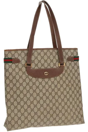 Gucci Preloved Vintage GG Plus Tote Brown Womens Bag - One Size