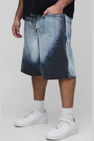 Boohoo Plus Relaxed Fit Colour Block Panelled Jorts - - 46