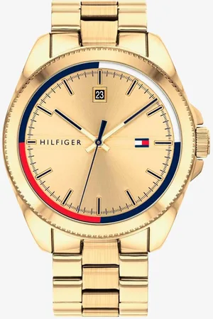 Tommy Hilfiger Riley Gold Dial Blue/Red Gold Bracelet Watch 1791686 - - One Size