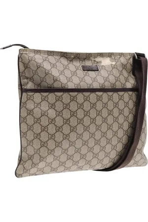 Gucci Preloved GG Supreme Messenger Bag BeigeBrown Women Shoulder Bags - One Size