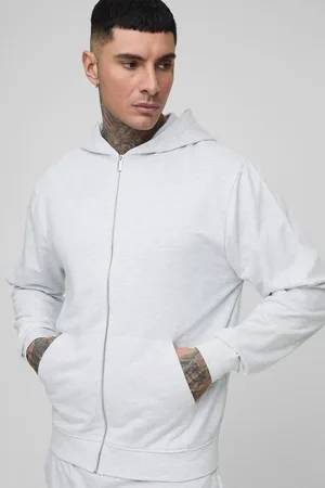Boohoo Tall 260GSM Loopback Regular Fit Basic Zip Through Hoodie - - XL