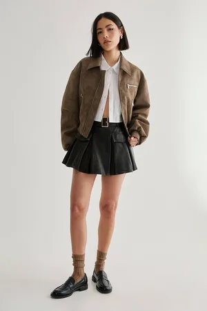 NASTY GAL Womens PU Pleated Mini Skirt - - S