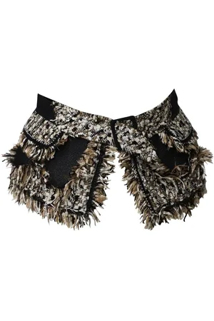 ZAC Zac Posen Preloved Tweed Collar Fringe Detail Women - Multicolor Belts - One Size